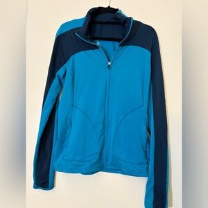 Gap Fit.  Teal and navy blue athletic jacket.